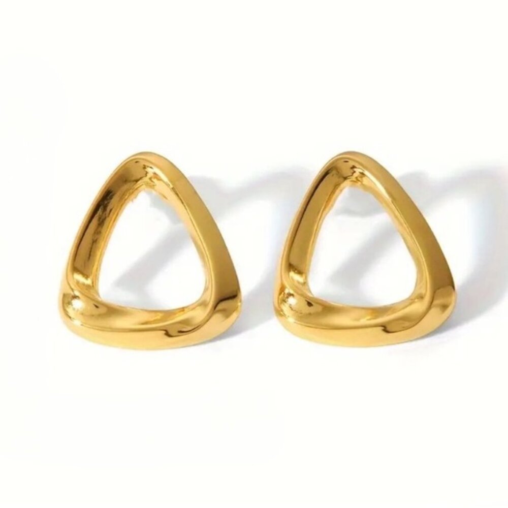 NWOT Anthropologie Gold Geometric Post Earrings